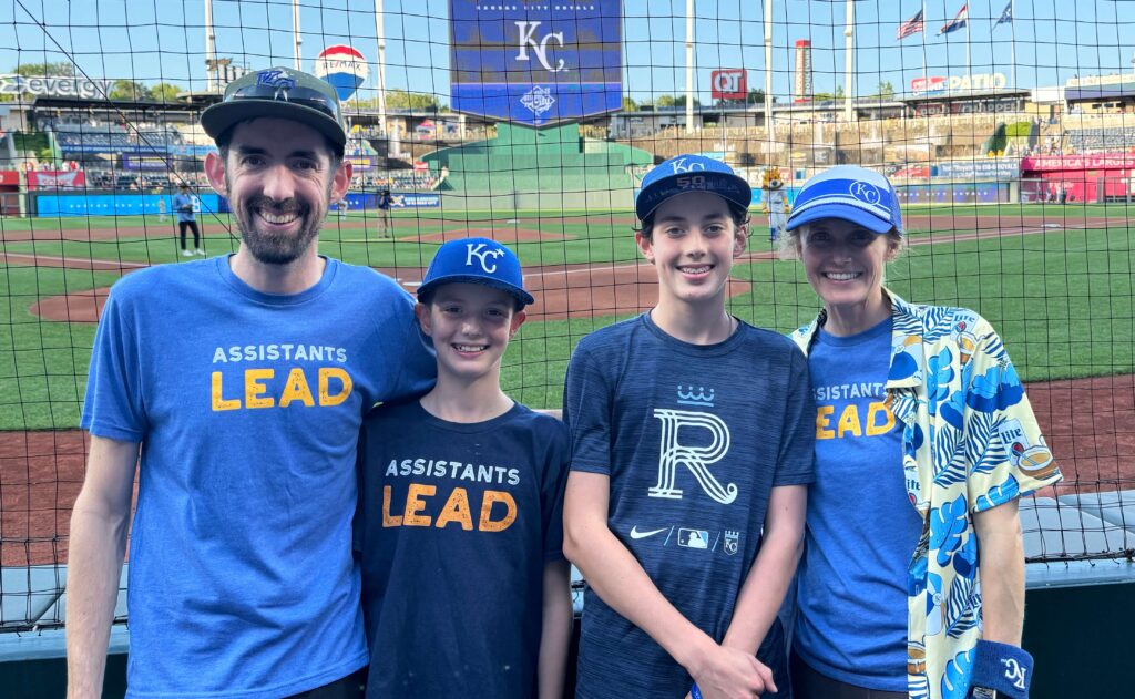 Jeremy Meg Weston Silas – Assistants Lead Shirts – Royals Game – AUG 7 2024 – CROPPED Jeremy Meg Weston Silas Burrows - Assistants Lead Shirts - Royals Game - AUG 7 2024